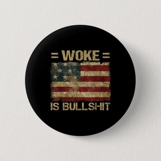 Woke Bull is grappig Trump Anti Woke Ronde Button 5,7 Cm (Voorkant)