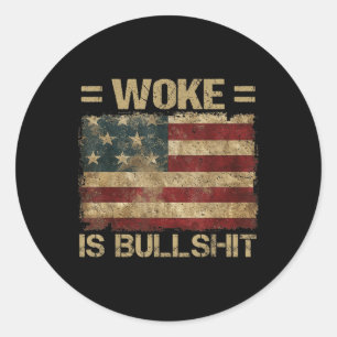 Woke Bull is grappig Trump Anti Woke Ronde Sticker