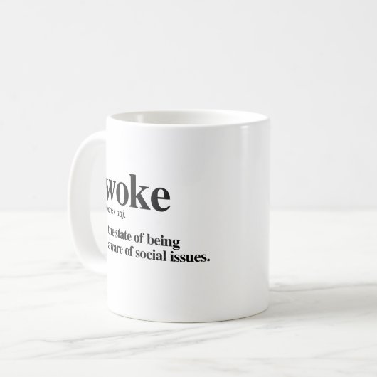Woke Definition Koffiemok (Voorkant links)