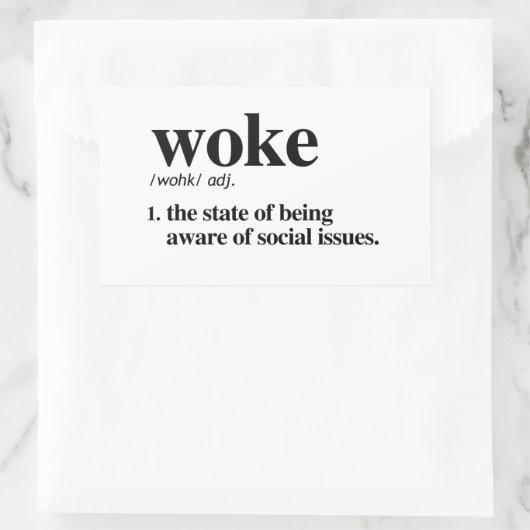 Woke Definition Rechthoekige Sticker (Tas)