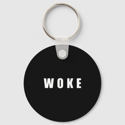 "WOKE" (DONKERE) Button Sleutelhanger (Voorkant)