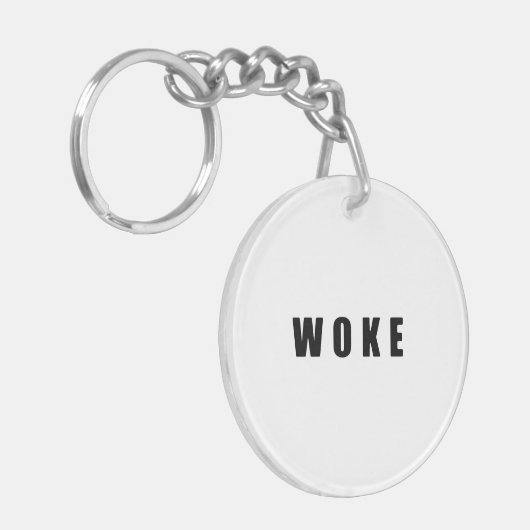 "WOKE" (dubbelzijdig) Sleutelhanger (Voorkant Links)