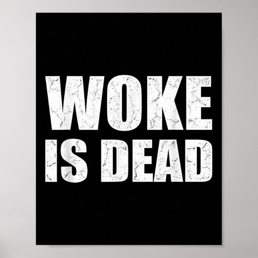 Woke is Dead Funny Sarcastic Slogan Mannen Vrouwen Poster (Voorkant)