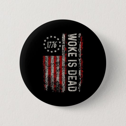 Woke Is Dood Grappig Sarcasme Spreuk Ronde Button 5,7 Cm (Voorkant)