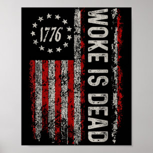 Woke Is Dood Grappige Sarcastische Slogan Poster
