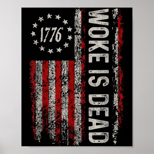 Woke Is Dood Grappige Sarcastische Slogan Poster (Voorkant)