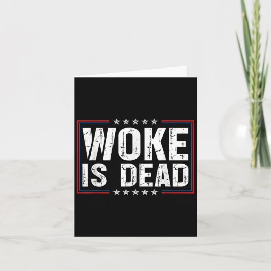 Woke Is Dood Grappige Slogan Grappige Meme Quote V Kaart (Voorkant)