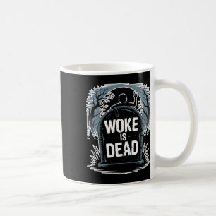 Woke is dood Halloween Graveyard Retro Horror Zomb Koffiemok