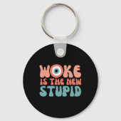 Woke Is The New Stud Funny Anti Woke Conservative Sleutelhanger (Voorkant)