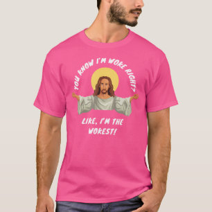 Woke Jesus Funny Christelijke parodie Religieuze S T-shirt