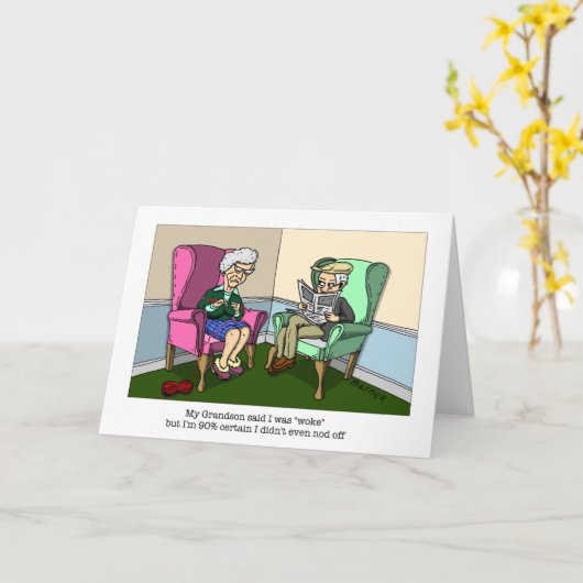 Woke oma kerstkaart kaart (Gele Bloem)