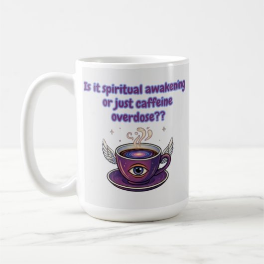 Woke or Just Caffeinated? Funny Spiritual Graphic Koffiemok (Links)