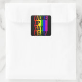 WOKE UP GAY OPNIEUW LGBT Pride Month LGBTQ Rainbow Vierkante Sticker (Tas)