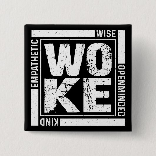 Woke Vierkante Button 5,1 Cm (Voorkant)