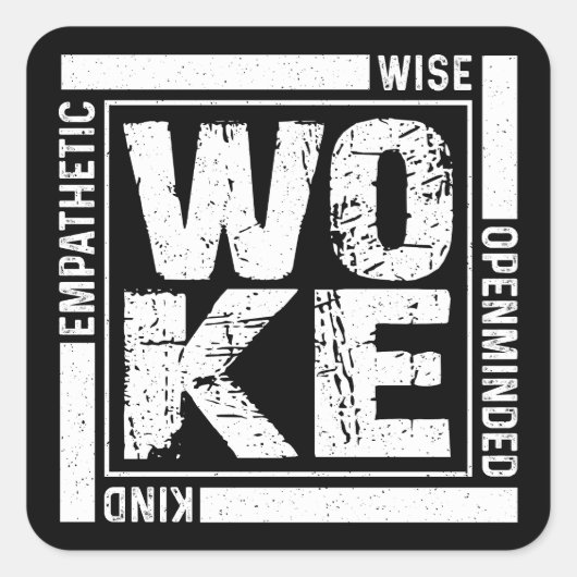 Woke Vierkante Sticker (Voorkant)