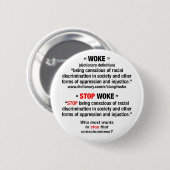 WOKE vs. STOP WOKE-toets Ronde Button 5,7 Cm (Voorkant /achterkant)