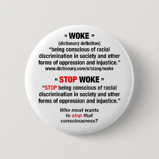 WOKE vs. STOP WOKE-toets Ronde Button 5,7 Cm