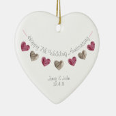 Wol 7th of any Wedding Jubileum Heart Ornament (Rechts)