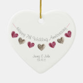 Wol 7th of any Wedding Jubileum Heart Ornament (Achterkant)