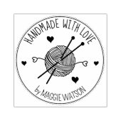 Wol Ball Handgemaakt met liefde, Rubberstempel (Afrduk)