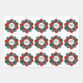 Wol ballen pompon kerstkrans inpakpapier vel (Voorkant 2)