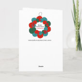 Wol ballen pompon kerstkrans kaart (Achterkant)