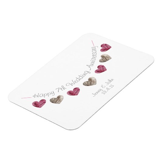 Wol, cadeau ter gelegenheid van de 7e bruiloft magneet (Linkerzijde)