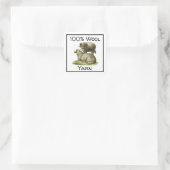 Wol garen schapen vierkante sticker (Tas)