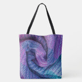wol gemengd Paarse en blauw Tote Bag (Achterkant)
