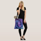 wol gemengd Paarse en blauw Tote Bag (Op model)