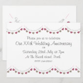 Wol hart bunting bruiloft Jubileum Uitnodiging (Voorkant / Achterkant)