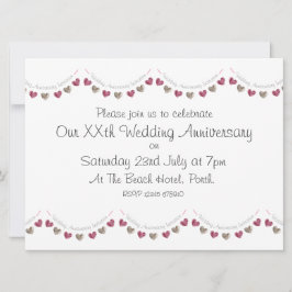 Wol hart bunting bruiloft Jubileum Uitnodiging