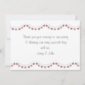 Wol Jubileum met 40th Ruby Wedding Bedankkaart (Achterkant)