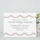 Wol Jubileum met 40th Ruby Wedding Kaart (Staand voorkant)