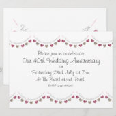 Wol Jubileum met 40th Ruby Wedding Kaart (Voorkant / Achterkant)