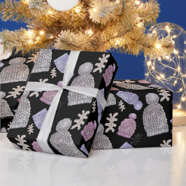 Wol Knit Petten Waterverf Handgeschilderd Cadeaupapier