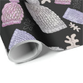 Wol Knit Petten Waterverf Handgeschilderd Cadeaupapier (Rol Hoek)