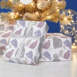 Wol Knit Petten Waterverf Handgeschilderd Cadeaupapier