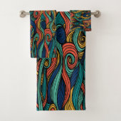 Wol Topped paisley Bad Handdoek (Insitu)