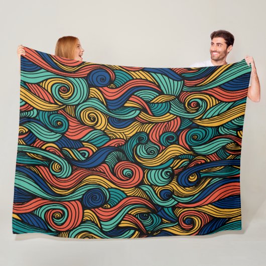 Wol Topped paisley Fleece Deken (In situ)