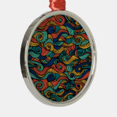 Wol Topped paisley Metalen Ornament (Rechts)