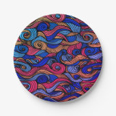 Wol Topped paisley Papieren Bordje (Voorkant)