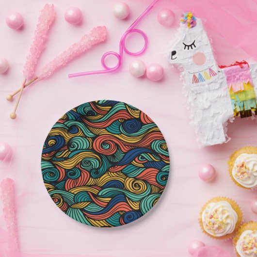 Wol Topped paisley Papieren Bordje (Feest)