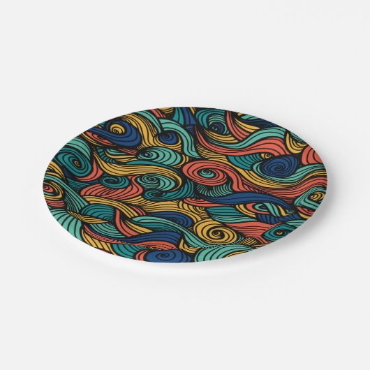 Wol Topped paisley Papieren Bordje (Gekanteld)