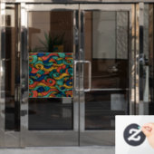 Wol Topped paisley Raamsticker (Kantoordeur)