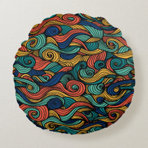 Wol Topped paisley Rond Kussen