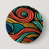 Wol Topped paisley Ronde Button 7,6 Cm (Voorkant)