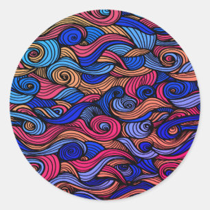 Wol Topped paisley Ronde Sticker