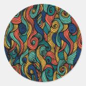 Wol Topped paisley Ronde Sticker (Voorkant)