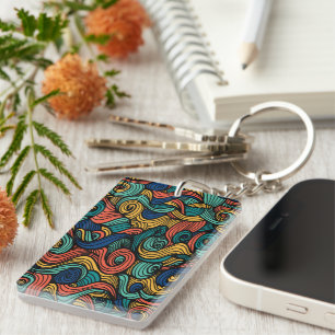 Wol Topped paisley Sleutelhanger